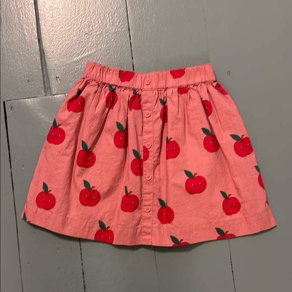 Mini Boden Other - Mini Boden Pink Skirt with Red Apple Print size 7-8